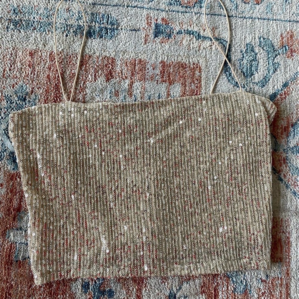 Sequin Crop Tank - Picture 1 of 5